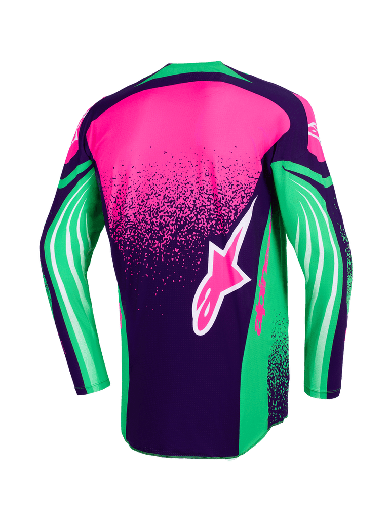 Alpinestars 2026 Techstar Nomur Jersey - Deep Purple/Green/ Fluro Pink - View 2 | Everest Motorcycles
