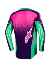 Load image into Gallery viewer, Alpinestars 2026 Techstar Nomur Jersey - Deep Purple/Green/ Fluro Pink - View 2 | Everest Motorcycles