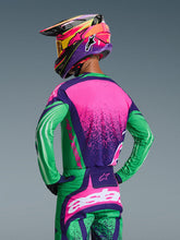 Load image into Gallery viewer, Alpinestars 2026 Techstar Nomur Jersey - Deep Purple/Green/ Fluro Pink - View 5 | Everest Motorcycles