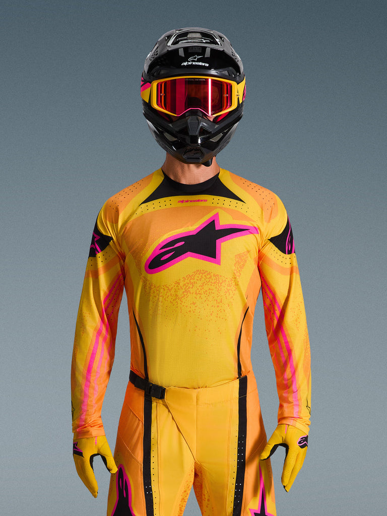 Alpinestars 2026 Techstar Nomur Jersey - Orange/Yellow/Pink - View 3 | Everest Motorcycles