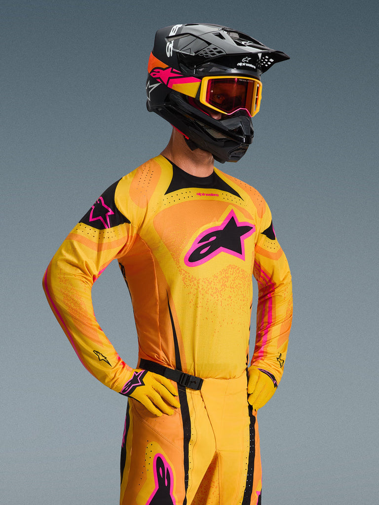 Alpinestars 2026 Techstar Nomur Jersey - Orange/Yellow/Pink - View 4 | Everest Motorcycles