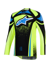 Load image into Gallery viewer, Alpinestars 2026 Techstar Nomur Jersey - Dark Navy/Fluro Yellow/Ucla Blue - View 1 | Everest Motorcycles