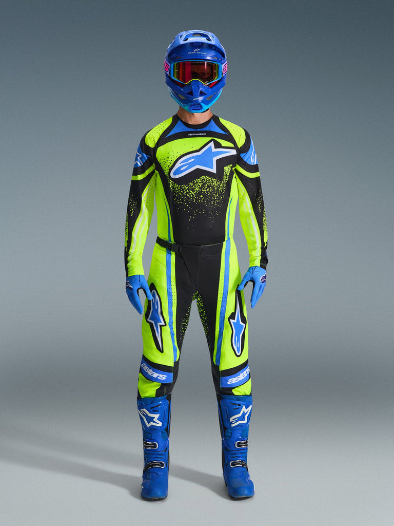 Alpinestars 2026 Techstar Nomur Jersey - Dark Navy/Fluro Yellow/Ucla Blue - View 4 | Everest Motorcycles