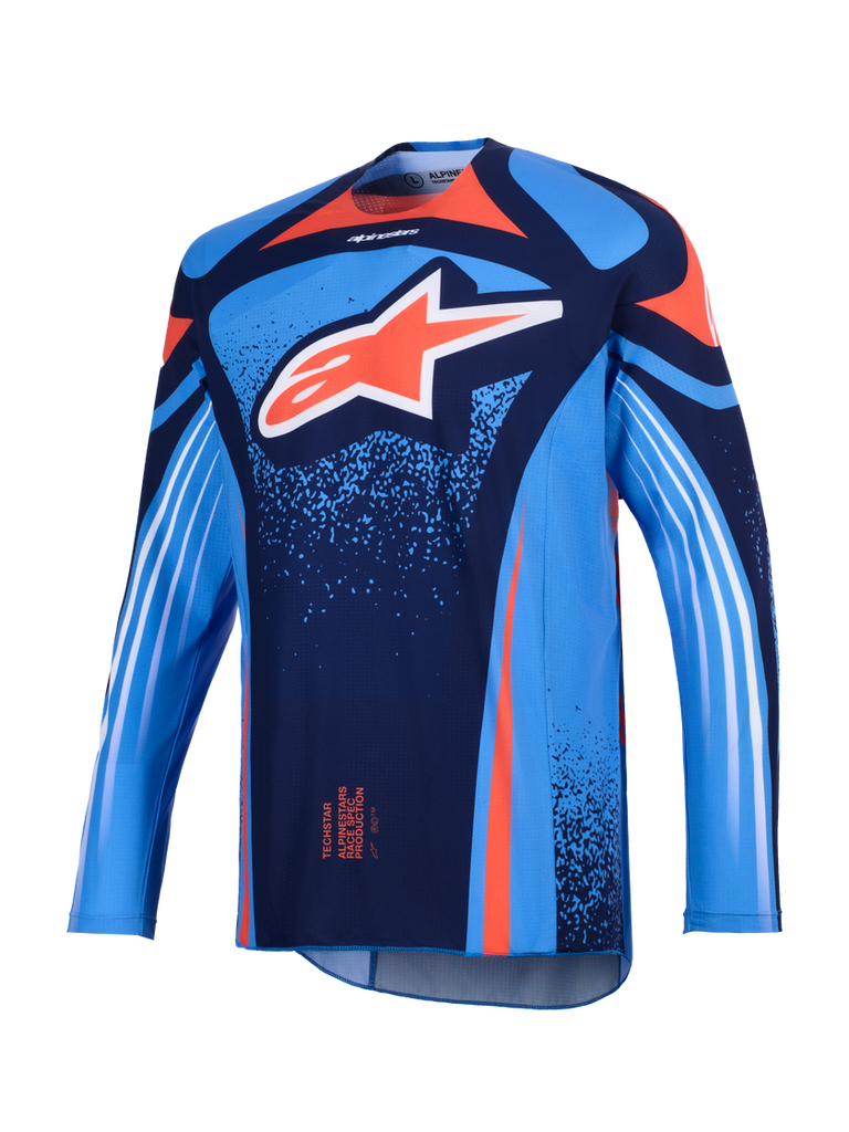 Alpinestars 2026 Techstar Nomur Jersey - Dark Navy/Orange/Ucla Blue - View 1 | Everest Motorcycles