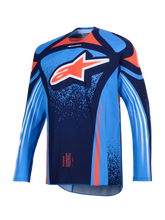 Load image into Gallery viewer, Alpinestars 2026 Techstar Nomur Jersey - Dark Navy/Orange/Ucla Blue - View 1 | Everest Motorcycles