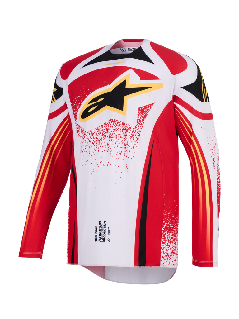 Alpinestars 2026 Techstar Nomur Jersey - Light Gray/Red/Black - View 1 | Everest Motorcycles