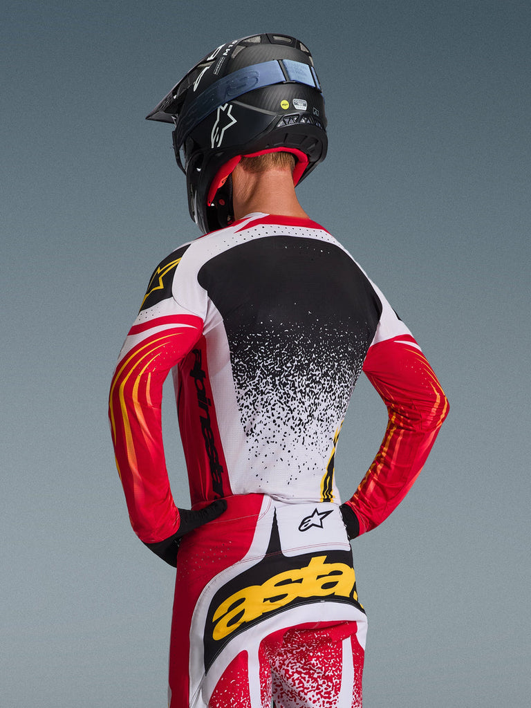 Alpinestars 2026 Techstar Nomur Jersey - Light Gray/Red/Black - View 3 | Everest Motorcycles