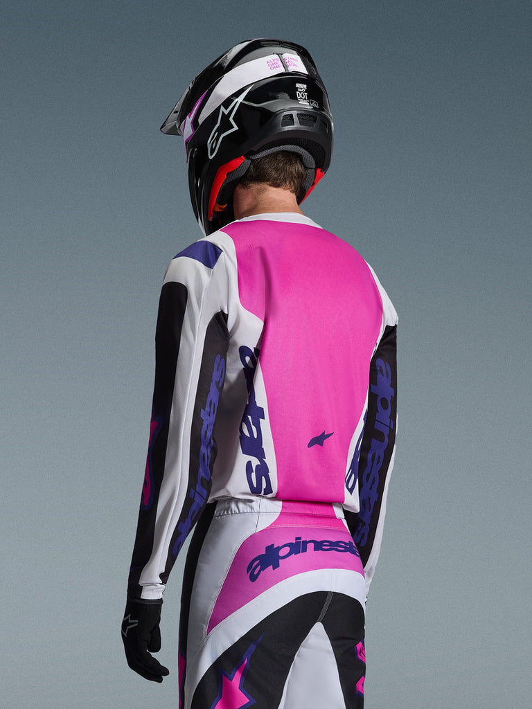 Alpinestars 2026 Fluid Grid Jersey - Black/Light Gray/Purple - View 4 | Everest Motorcycles