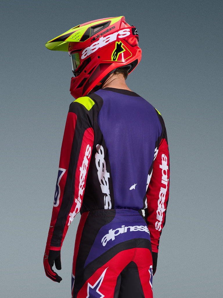 Alpinestars 2026 Fluid Grid Jersey - Red/Black/Purple - View 4 | Everest Motorcycles