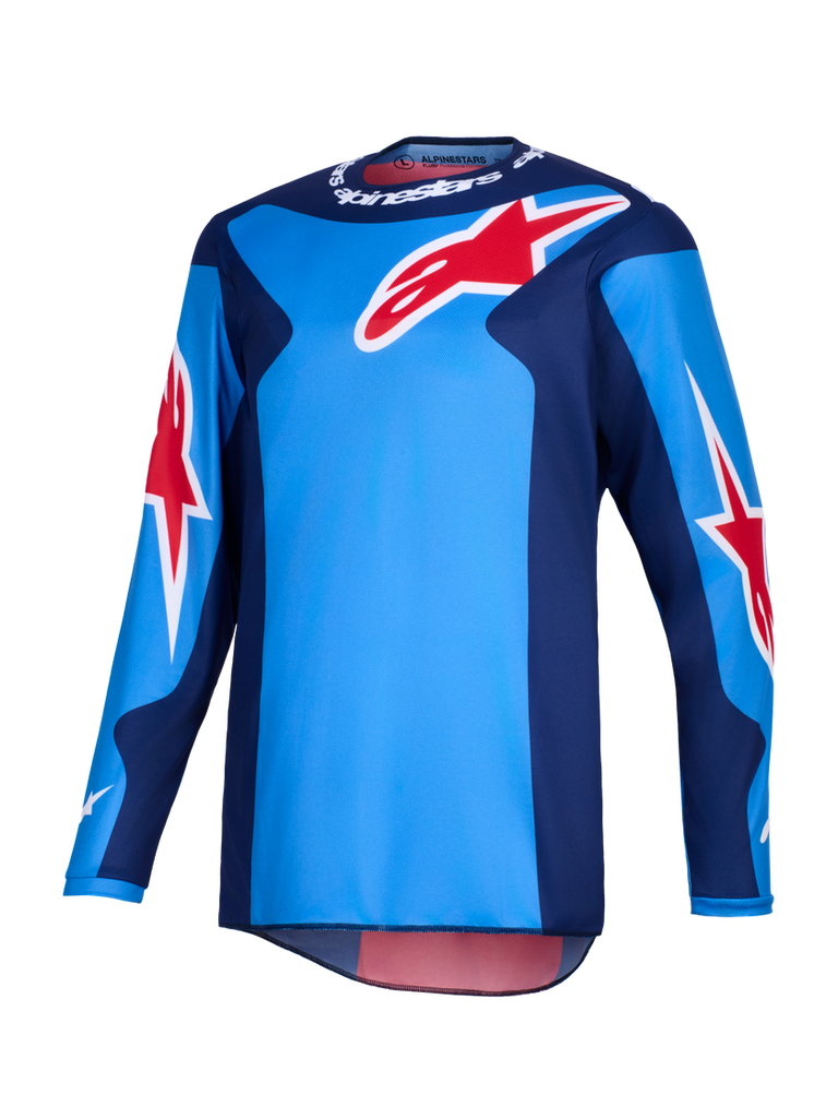 Alpinestars 2026 Fluid Grid Jersey - Blue/Red - View 1 | Everest Motorcycles