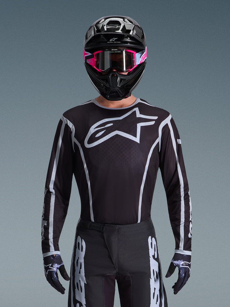 Alpinestars 2026 Fluid Apex Jersey - Black/Gray - View 3 | Everest Motorcycles