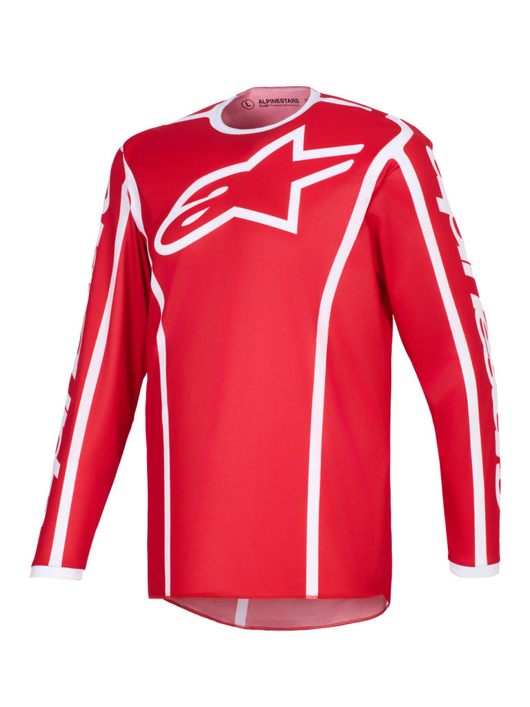 Alpinestars 2026 Fluid Apex Jersey - Red/White - View 1 | Everest Motorcycles