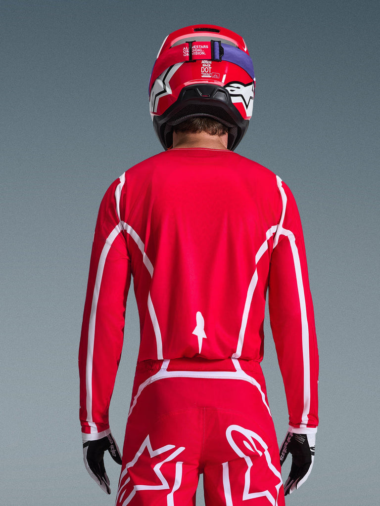 Alpinestars 2026 Fluid Apex Jersey - Red/White - View 4 | Everest Motorcycles