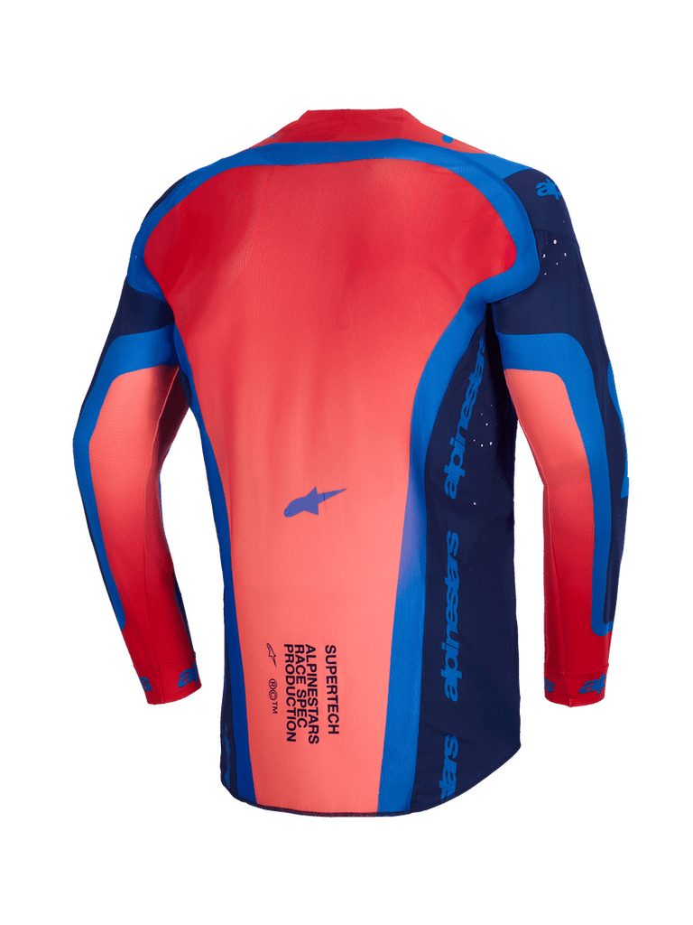 Alpinestars 2026 Supertech Vista Jersey - Dark Navy/Hot Coral/Cobalt - View 2 | Everest Motorcycles
