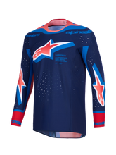 Load image into Gallery viewer, Alpinestars 2026 Supertech Vista Jersey - Dark Navy/Hot Coral/Cobalt - View 1 | Everest Motorcycles
