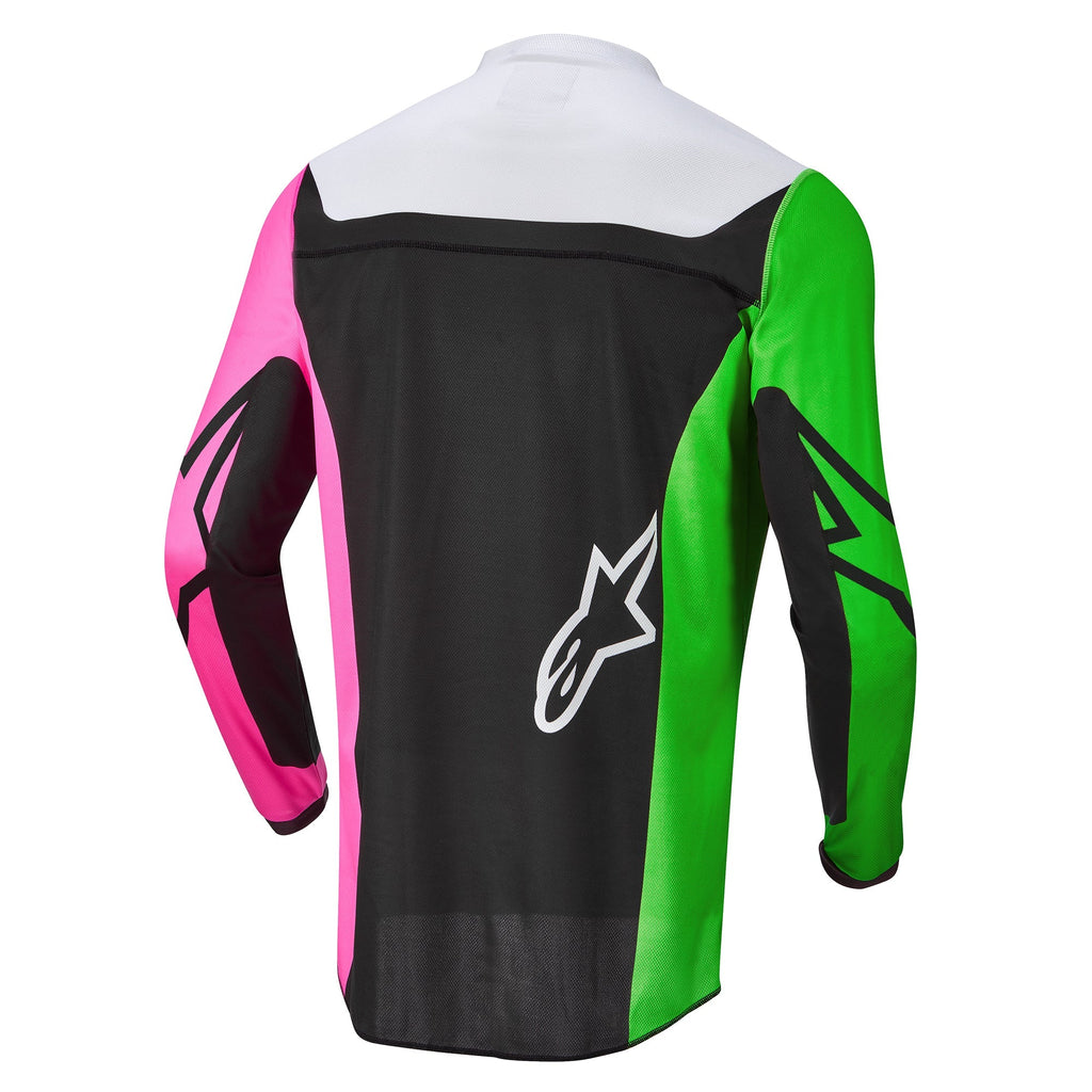 Alpinestars 2022 Racer Compass Jersey - Black Green/Fluro Pink