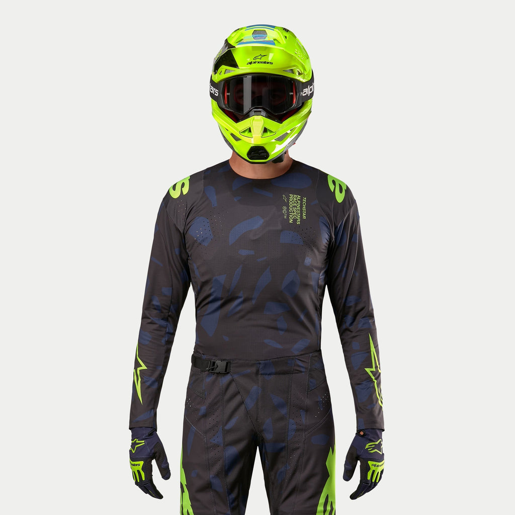 Alpinestars 2024 Techstar Rantera Jersey - Black Navy Fluro Yellow