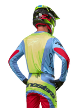 Load image into Gallery viewer, Alpinestars 2025 Racer Hollow Jersey - Light Blue/Yellow Fluo/Red Berry
