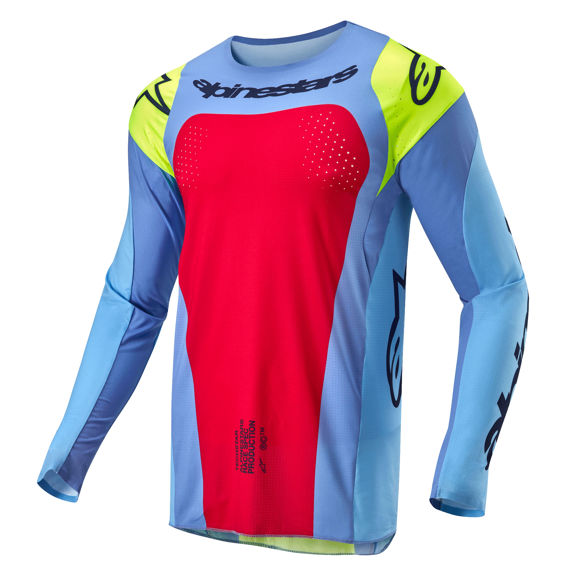 Alpinestars 2025 Racer Hollow Jersey - Light Blue/Yellow Fluo/Red Berry