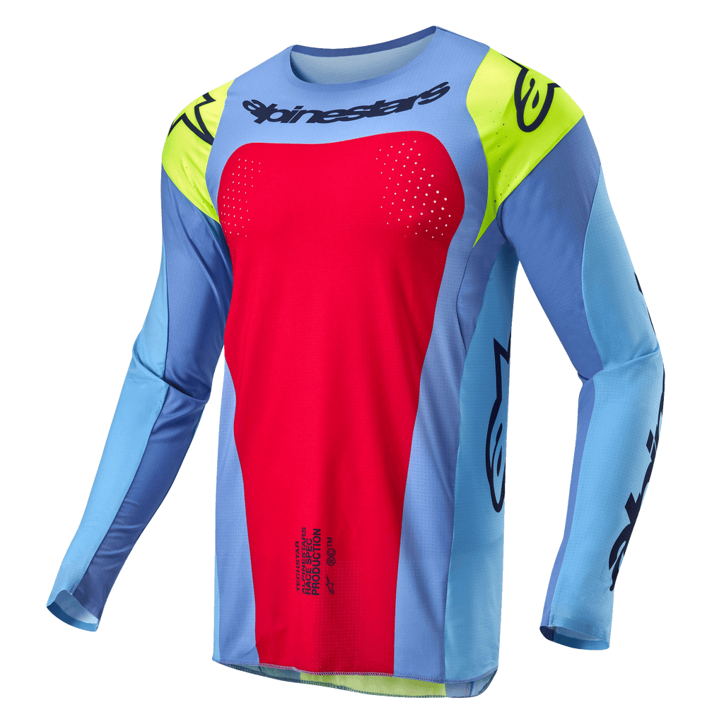 Alpinestars 2025 Racer Hollow Jersey - Light Blue/Yellow Fluo/Red Berry