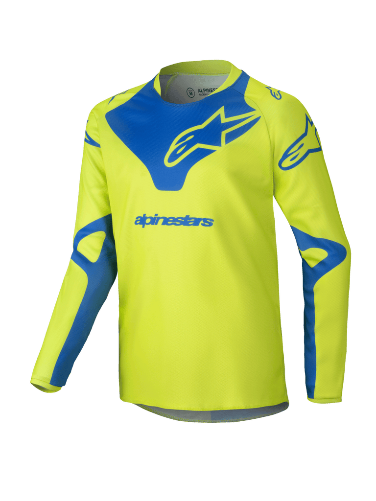 Alpinestars 2025 Youth Racer Veil Jersey - Fluro-Yellow/Blue