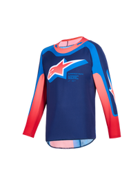 Alpinestars 2026 Youth Supertech Vista Jersey - Dark Navy/Hot Coral/Cobalt | Everest Motorcycles