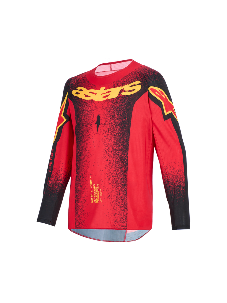 Alpinestars 2026 Youth Supertech Scenz Jersey - Red/Black/Yellow - View 1 | Everest Motorcycles