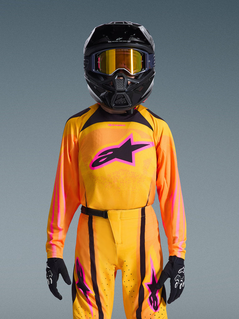 Alpinestars 2026 Youth Supertech Nomur Jersey - Orange/Yellow/Pink - View 3 | Everest Motorcycles