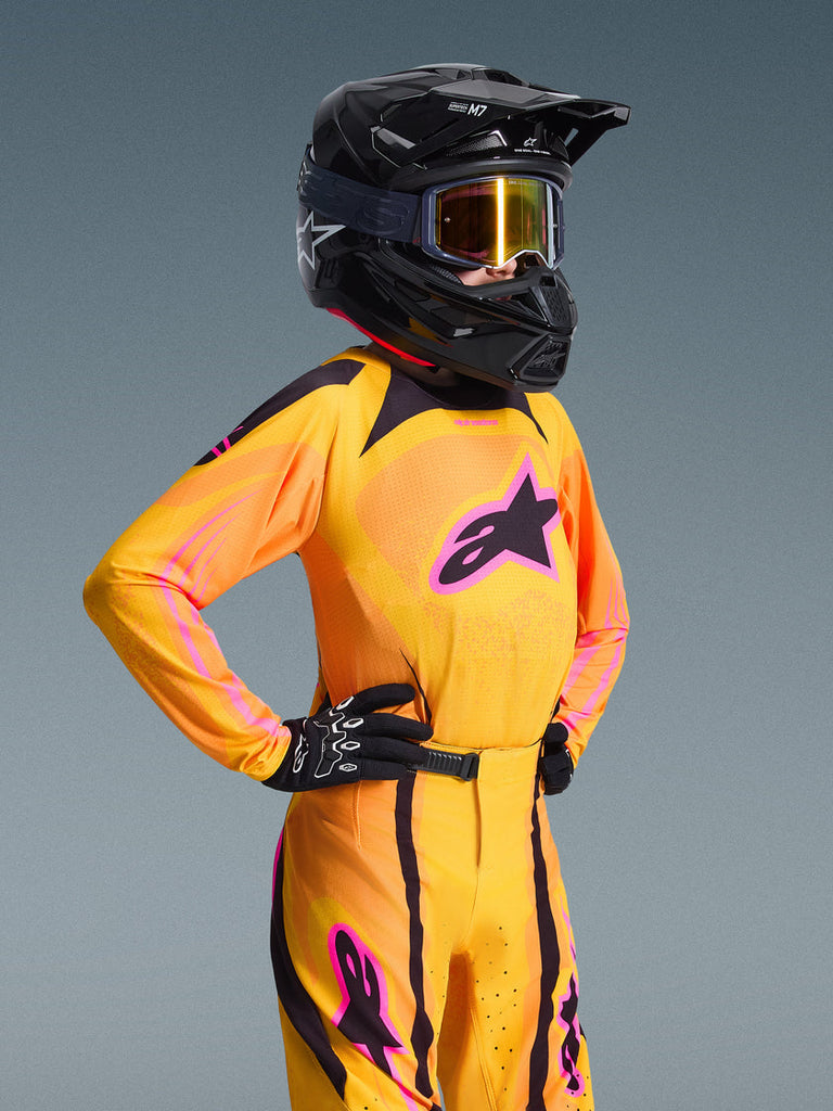 Alpinestars 2026 Youth Supertech Nomur Jersey - Orange/Yellow/Pink - View 4 | Everest Motorcycles