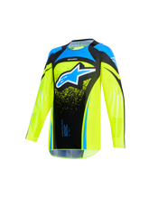 Load image into Gallery viewer, Alpinestars 2026 Youth Supertech Nomur Jersey - Dark Navy/Fluro Yellow/Ucla Blue - View 1 | Everest Motorcycles