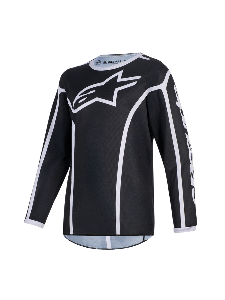 Alpinestars 2026 Youth Fluid Apex Jersey - Black/Gray - View 1 | Everest Motorcycles