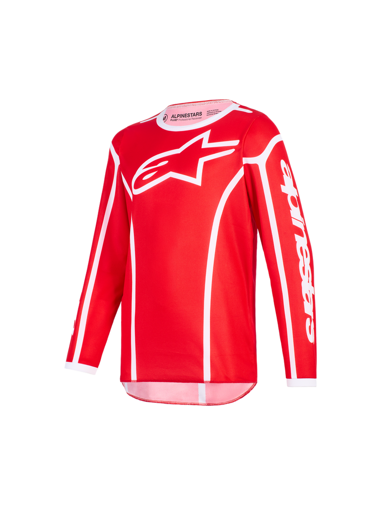 Alpinestars 2026 Youth Fluid Apex Jersey - Red/White - View 1 | Everest Motorcycles