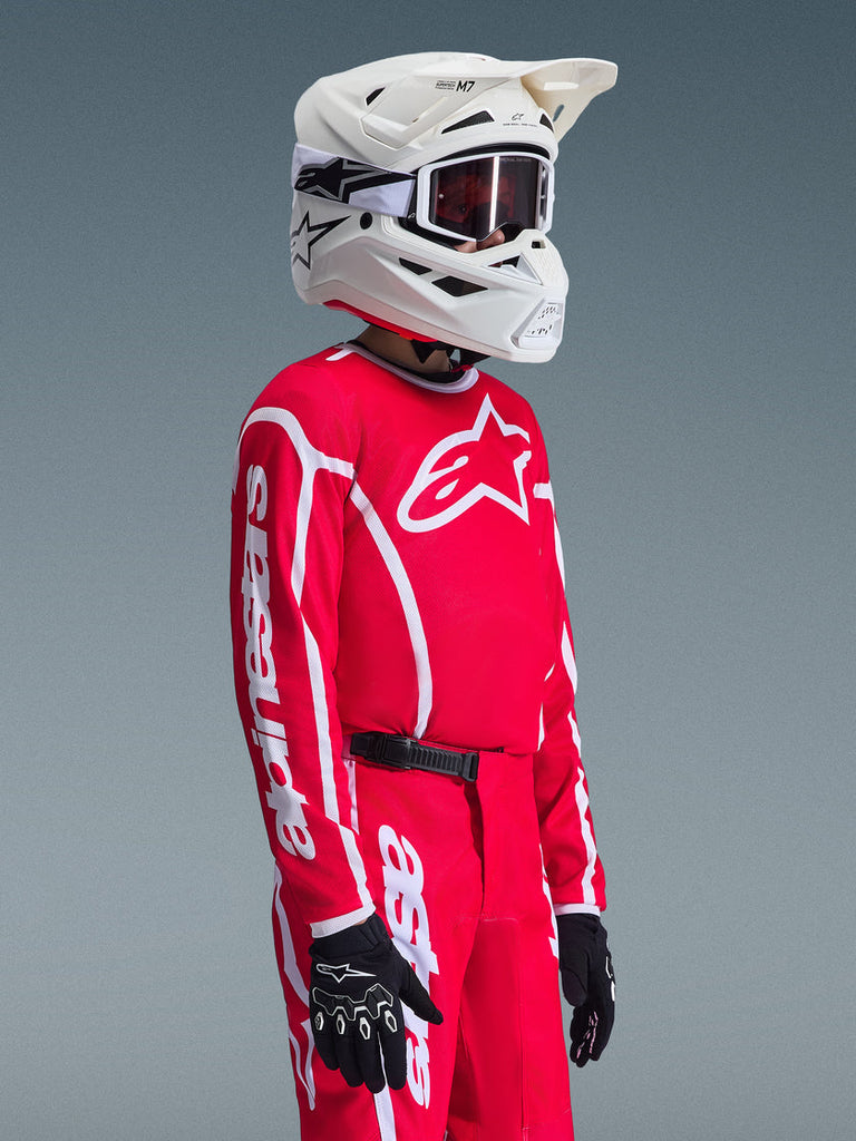 Alpinestars 2026 Youth Fluid Apex Jersey - Red/White - View 4 | Everest Motorcycles