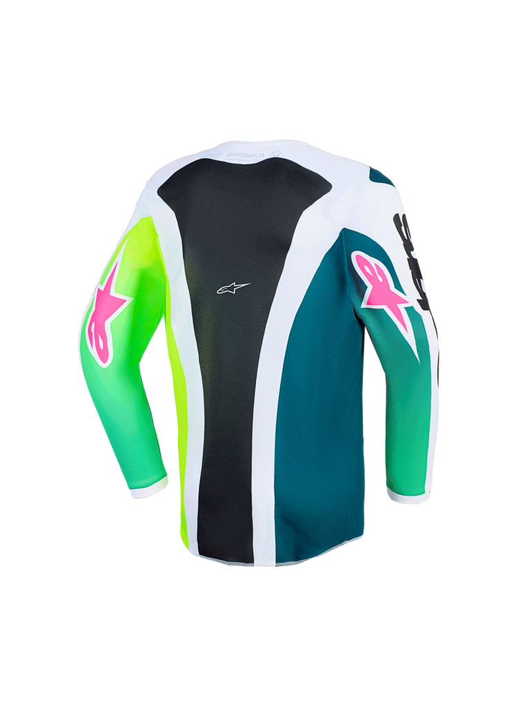 Alpinestars 2026 Youth Fluid Portl Jersey - Green/White/Black - View 2 | Everest Motorcycles