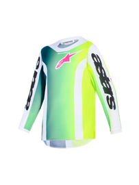 Alpinestars 2026 Youth Fluid Portl Jersey - Green/White/Black - View 1 | Everest Motorcycles