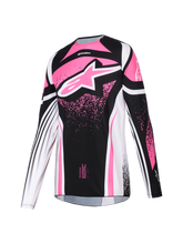 Load image into Gallery viewer, Alpinestars 2026 Womens Techstar Nomur Jersey - Black/White/Fuchsia - View 1 | Everest Motorcycles