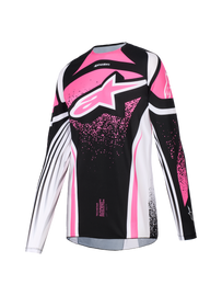 Alpinestars 2026 Womens Techstar Nomur Jersey - Black/White/Fuchsia - View 1 | Everest Motorcycles