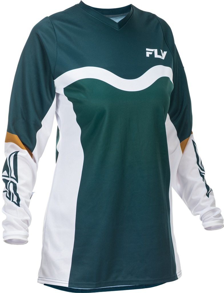 Fly Racing 2026 F-16 MX Women's Jersey - Teal/White/Gold