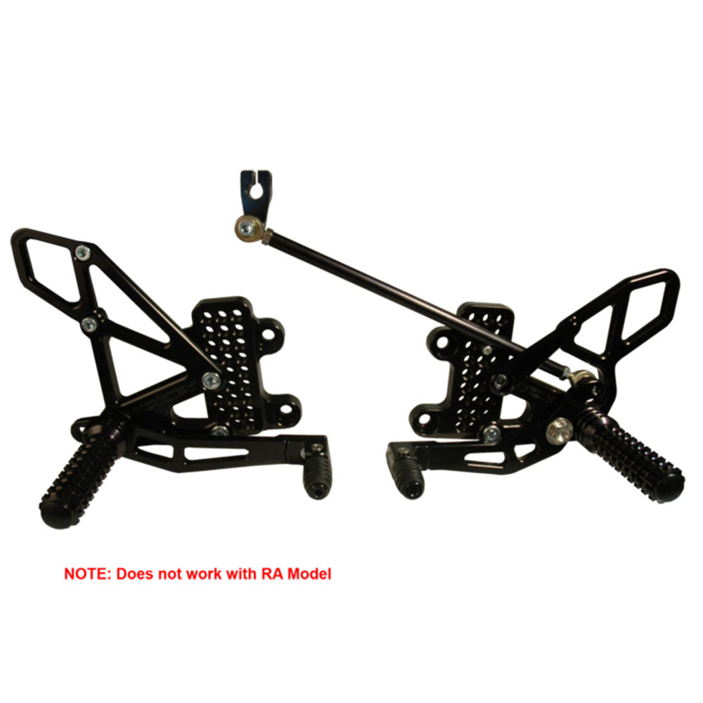 VORTEX - REARSETS : BLACK HONDA CBR600RR 07-22