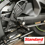 VORTEX - REARSETS : BLACK KAWASAKI ZX-10R 16-19