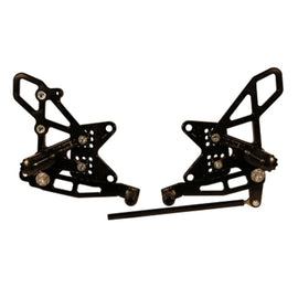 VORTEX - REARSETS : BLACK KAWASAKI ZX-10R 11-15'. Non ABS Models ONLY.