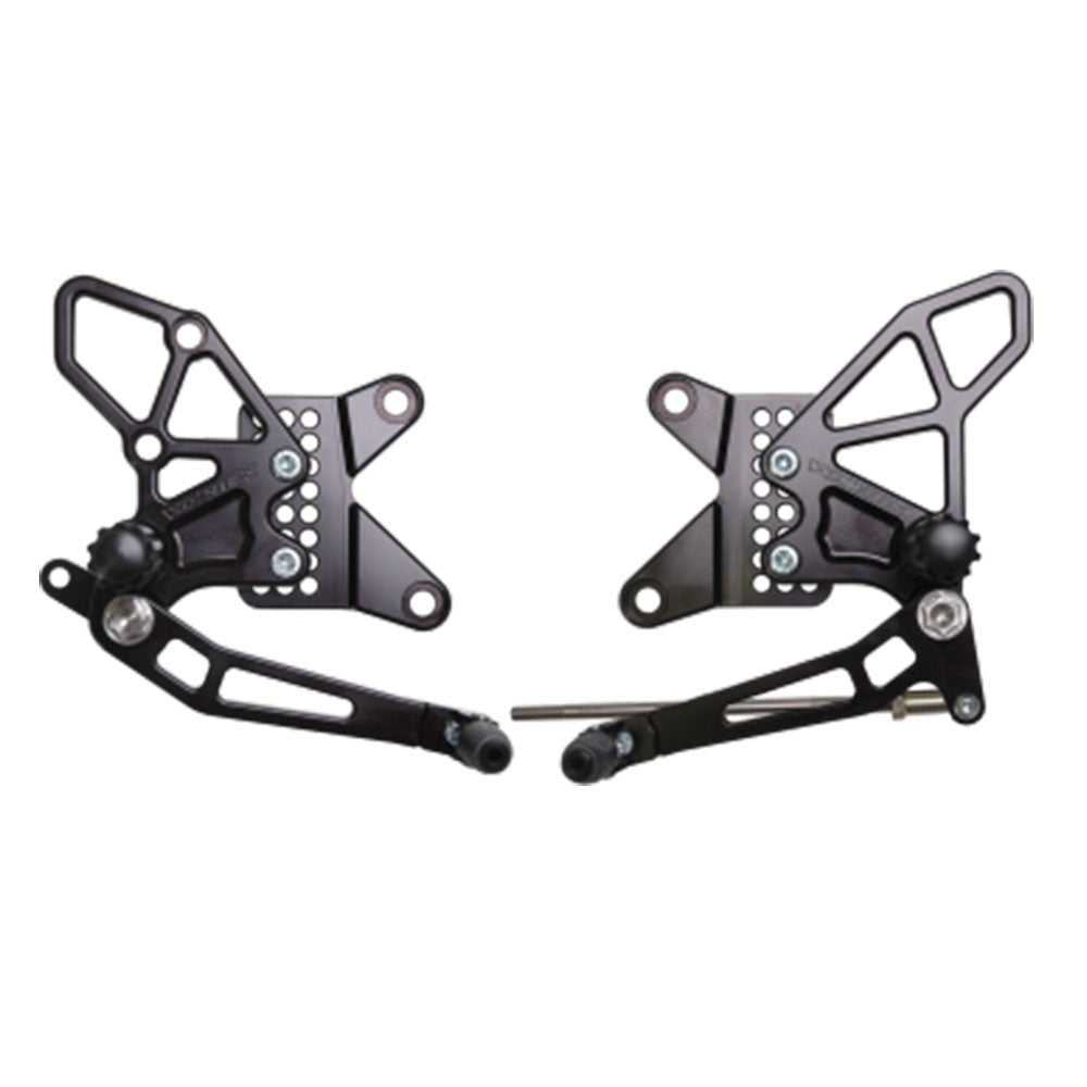 VORTEX - REARSETS : BLACK KAWASAKI ZX-6R 13-18