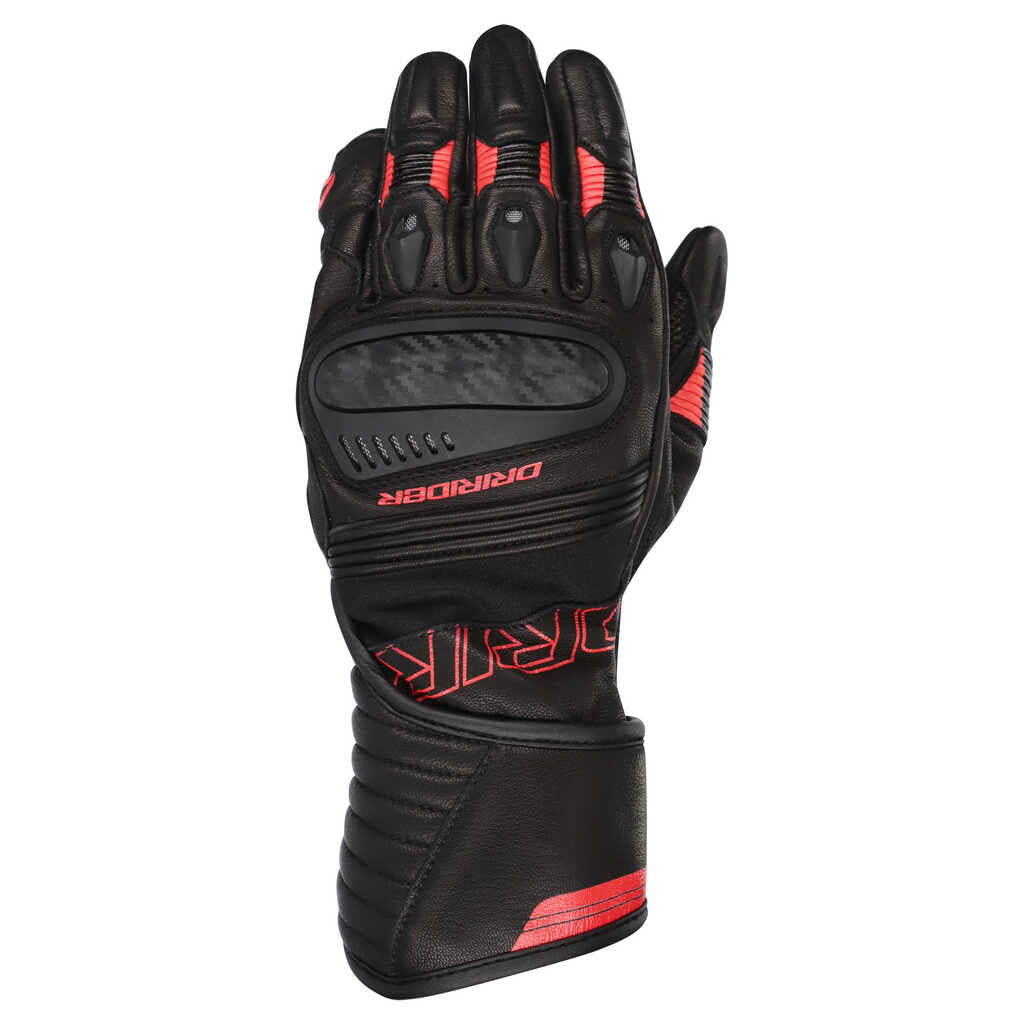 Dririder Torque Long Cuff Gloves - Black/Red - View 1 | Everest Motorcycles