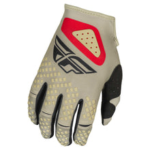 Load image into Gallery viewer, Fly Racing 2025 Youth Kinetic SYM Gloves  - Light Grey/ Red/ Black