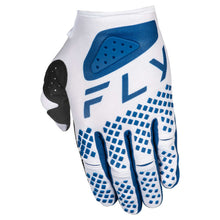 Load image into Gallery viewer, Fly Racing 2025 Youth Kinetic Center Gloves - White/ Navy