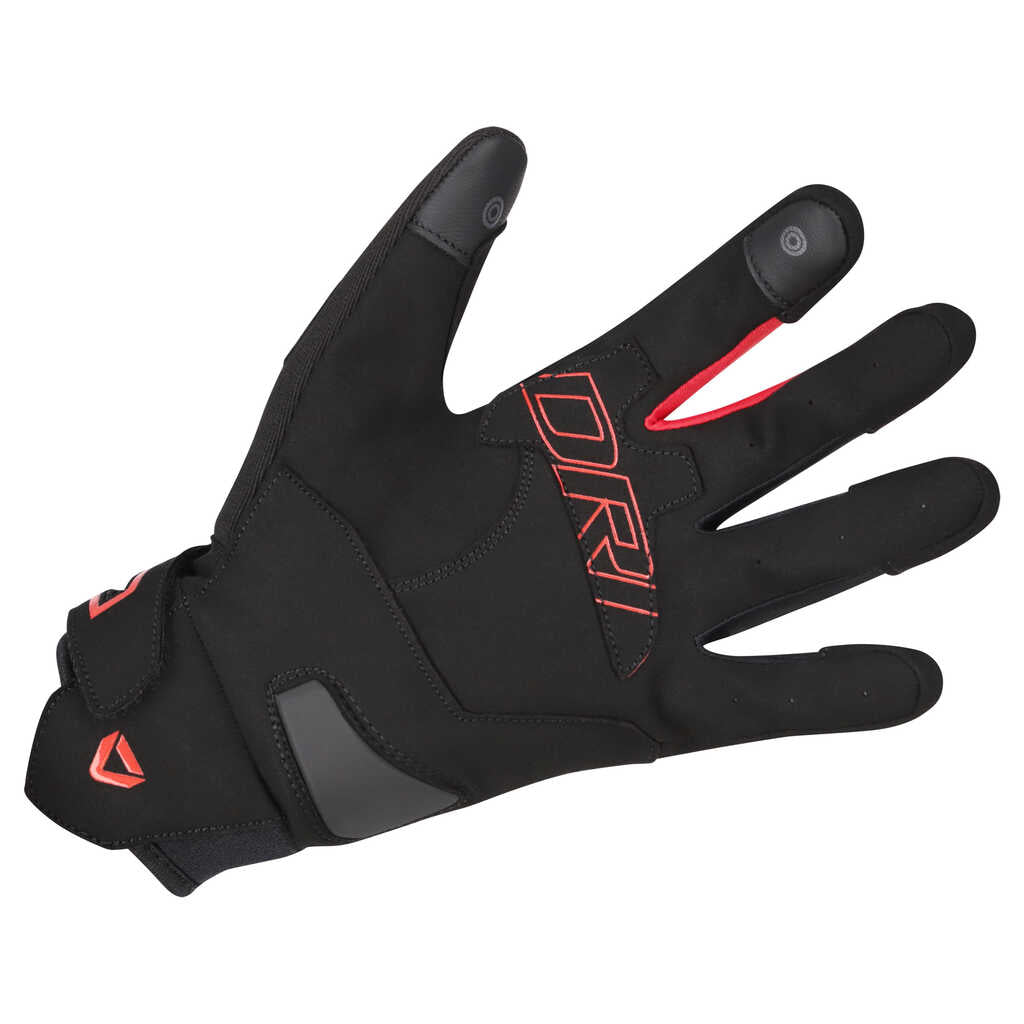Dririder Flex Full Finger Motorcycle Gloves - Black/Red - View 2 | Everest Motorcycles