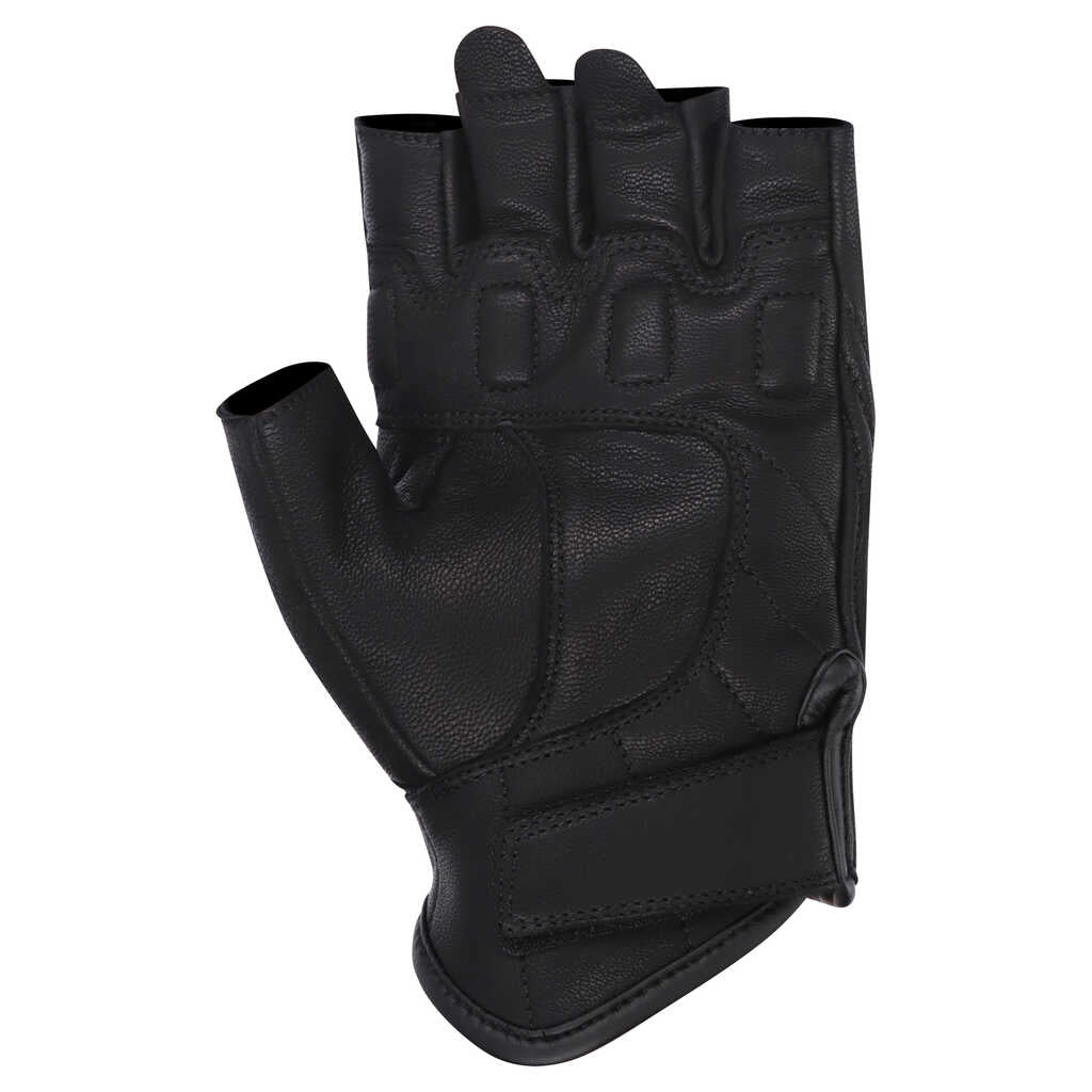 Dririder Legacy Summer Cruiser Fingerless Leather Gloves - Black - View 2 | Everest Motorcycles