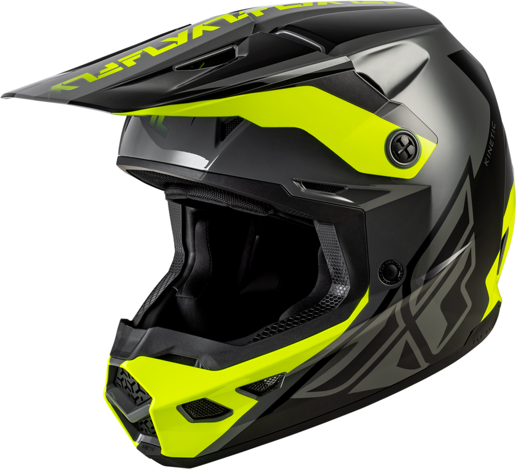 Fly Racing Kinetic Crest Helmet - Grey/Black/Hi-Vis