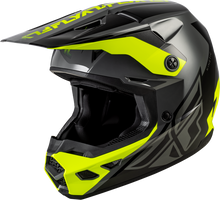 Load image into Gallery viewer, Fly Racing Kinetic Crest Helmet - Grey/Black/Hi-Vis