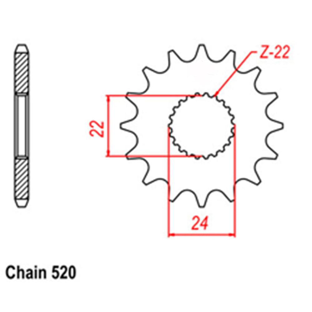 FRONT SPROCKET - STEEL 13T 520P